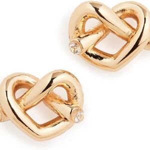 Kate Spade Loves Me Knot Stud Gold Tone Earrings, New In Box, Love Knot🖤♤🖤